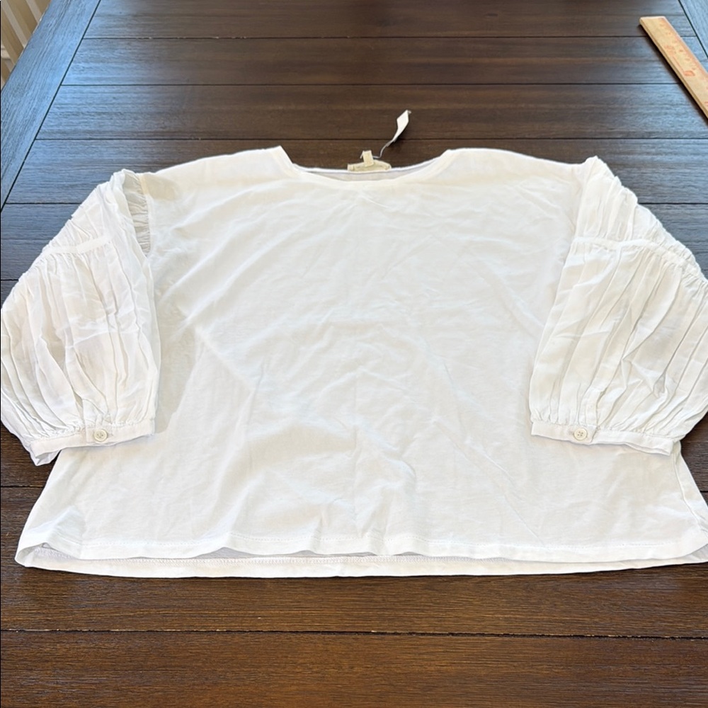 Madewell Puff-Sleeve Drop-Shoulder Knit Top Size M - Picture 5 of 12